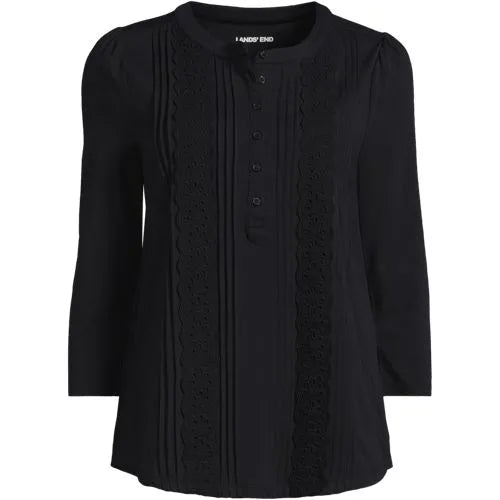 Women's 3/4 Sleeve Lightweight Jersey Embellished Top