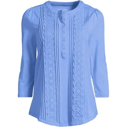 Women's 3/4 Sleeve Lightweight Jersey Embellished Top