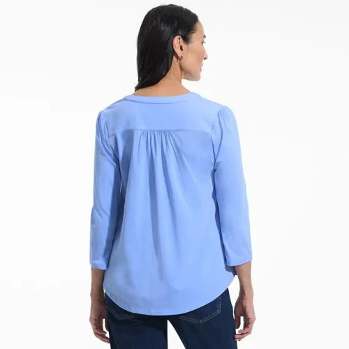 Women's 3/4 Sleeve Lightweight Jersey Embellished Top