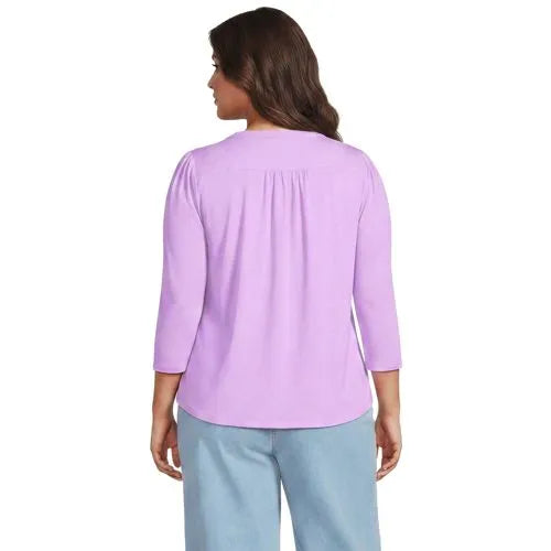 Women's 3/4 Sleeve Lightweight Jersey Embellished Top