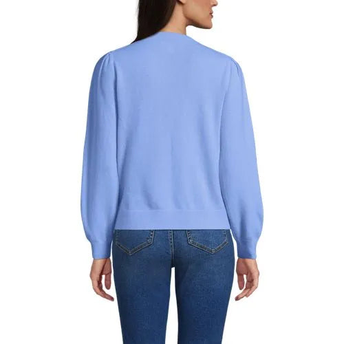 Women's Cashmere Puff Sleeve Crew Neck Sweater
