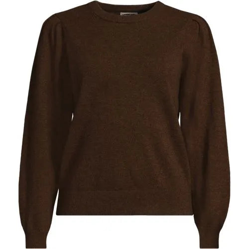 Women's Cashmere Puff Sleeve Crew Neck Sweater