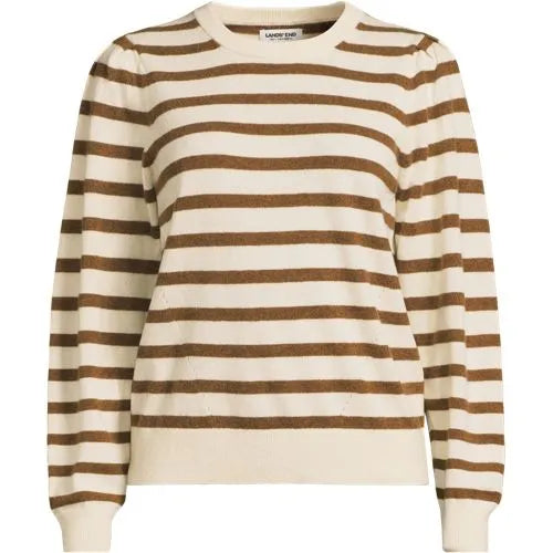 Women's Cashmere Puff Sleeve Crew Neck Sweater