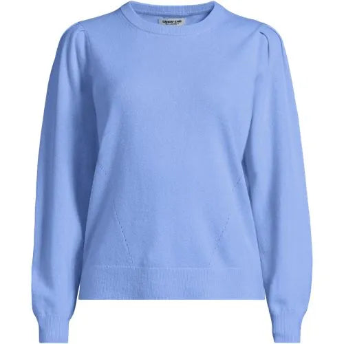 Women's Cashmere Puff Sleeve Crew Neck Sweater