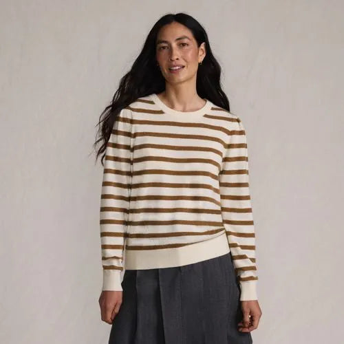 Women's Cashmere Puff Sleeve Crew Neck Sweater