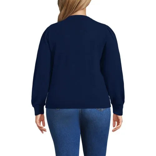 Women's Cashmere Puff Sleeve Crew Neck Sweater