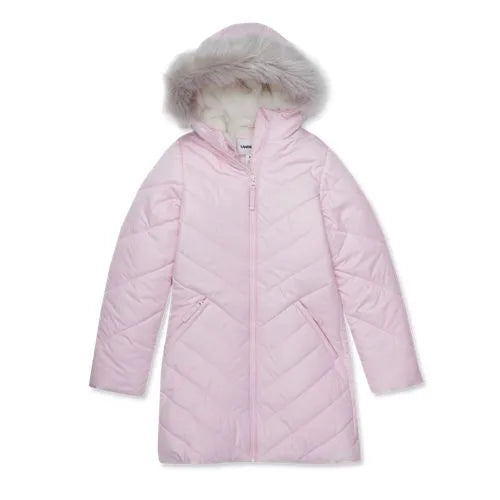 Girls Water Resistant Velour Parka