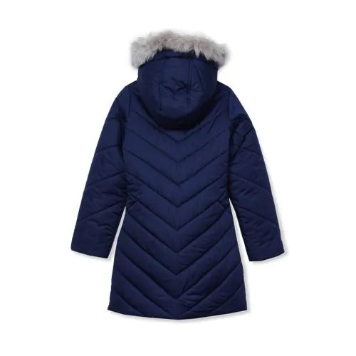 Girls Water Resistant Velour Parka
