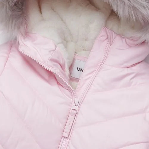 Girls Water Resistant Velour Parka