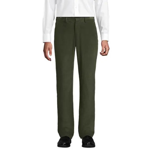 Men's Corduroy Comfort Waist Classic Fit Plain Front Pant