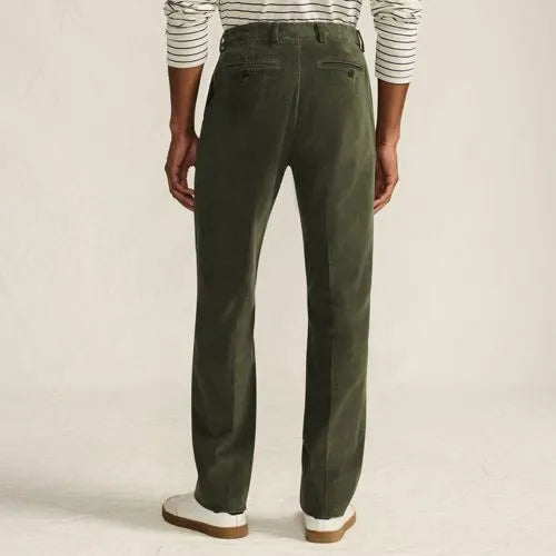 Men's Corduroy Comfort Waist Classic Fit Plain Front Pant