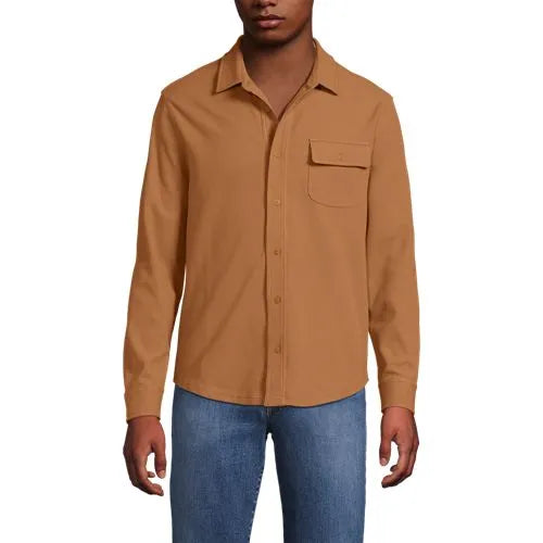 Men's Long Sleeve Knit Workwear Waffle Shirt