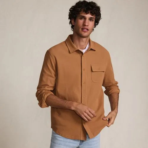Men's Long Sleeve Knit Workwear Waffle Shirt