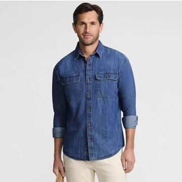 Men's Long Sleeve Indigo Work Shirt