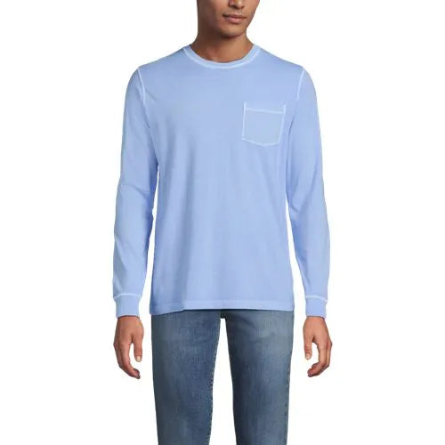 Mens Long Sleeve Pocket Sun Faded Super-T Tee