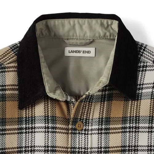 Men's Authentic Flannel Shirt with Corduroy Collar
