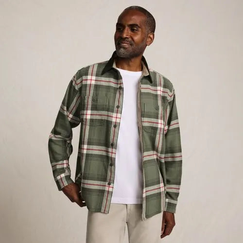 Men's Authentic Flannel Shirt with Corduroy Collar