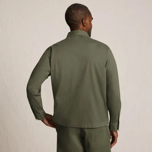 Men's Herringbone Utility Shirt Jacket