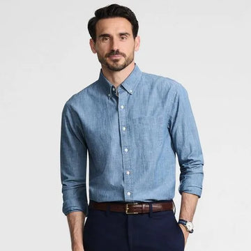 Men's Long Sleeve Chambray Shirt