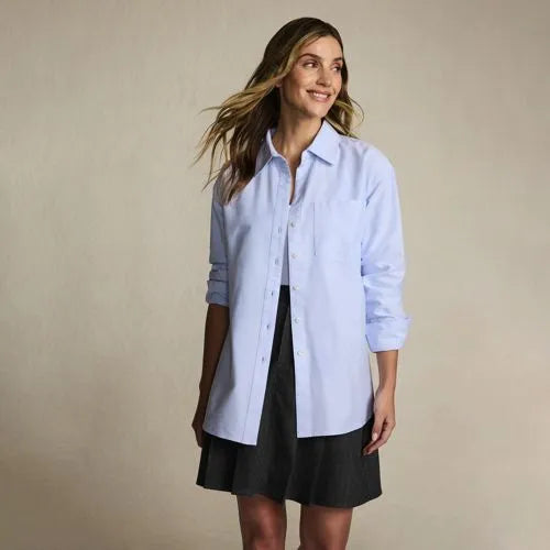 Women's Oversized Oxford Button Front Shirt