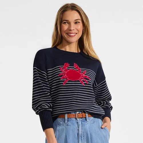 Women's Cotton Drifter Novelty Jacquard Crew Neck Sweater