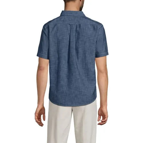 Men's Short Sleeve Easy Fit Chambray Shirt