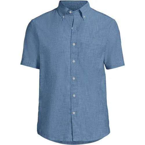 Men's Short Sleeve Easy Fit Chambray Shirt
