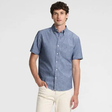 Men's Short Sleeve Easy Fit Chambray Shirt
