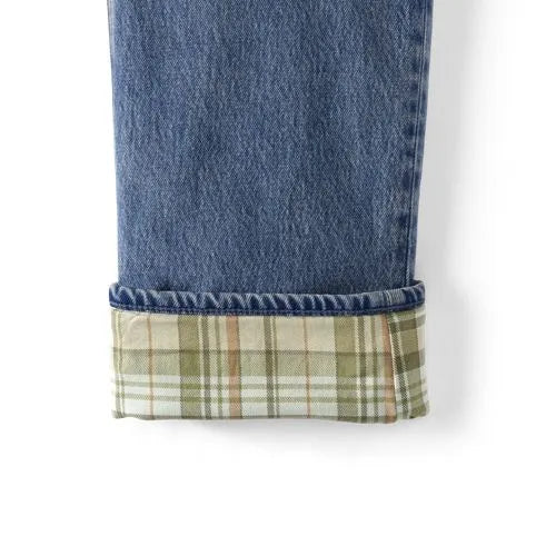 Men's Stretch Comfort Waist Easy Classic Fit Flannel Lined Jean