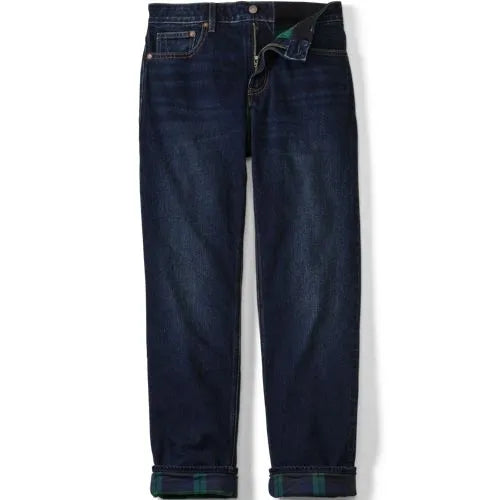 Men's Stretch Comfort Waist Easy Classic Fit Flannel Lined Jean