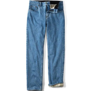 Men's Stretch Comfort Waist Easy Classic Fit Flannel Lined Jean