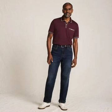 Men's Stretch Comfort Waist Easy Classic Fit Flannel Lined Jean