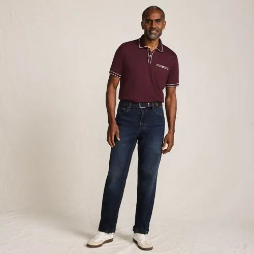 Men's Stretch Comfort Waist Easy Classic Fit Flannel Lined Jean