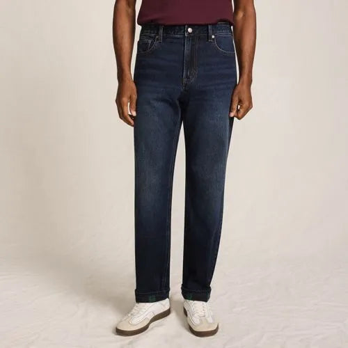 Men's Stretch Comfort Waist Easy Classic Fit Flannel Lined Jean