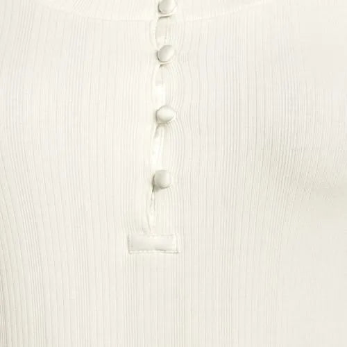 Women's 3/4 Sleeve Variegated Micro Rib Henley