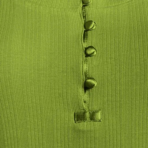 Women's 3/4 Sleeve Variegated Micro Rib Henley