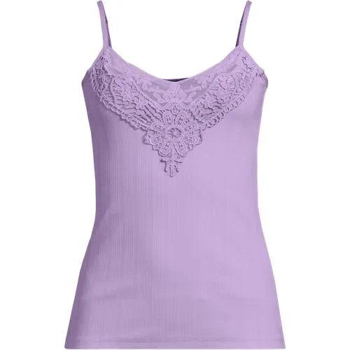 Women's Variegated Micro Rib Lace Trim Cami