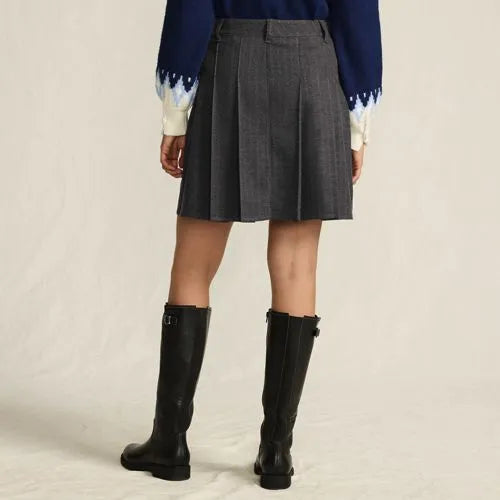 Women's Brushed Flannel Pleated Mini Skirt