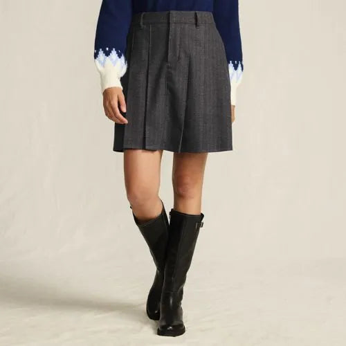 Women's Brushed Flannel Pleated Mini Skirt
