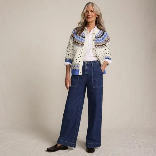 Women's Lofty Birdseye Fair Isle Cardigan Sweater