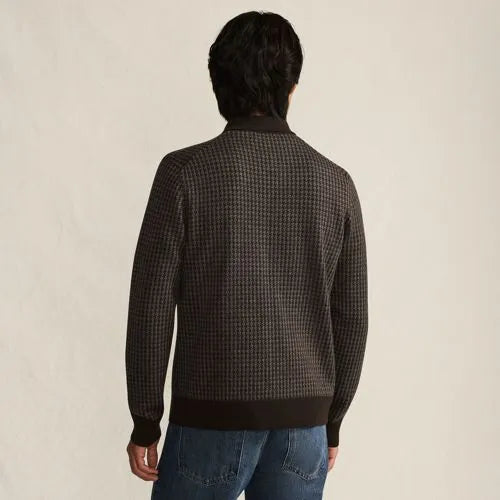 Men's Long Sleeve Washable Merino Button Through Sweater Polo