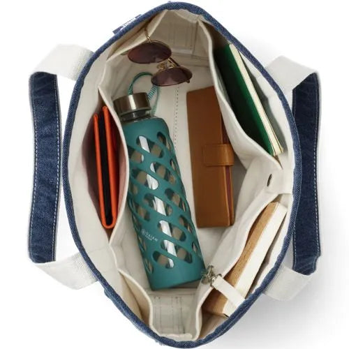 Medium Denim Open Top Tote Bag