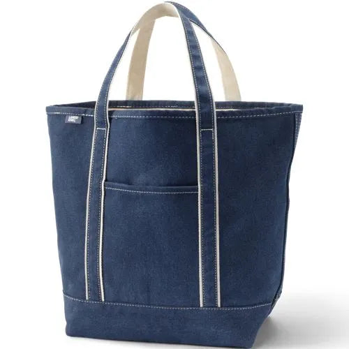 Medium Denim Open Top Tote Bag