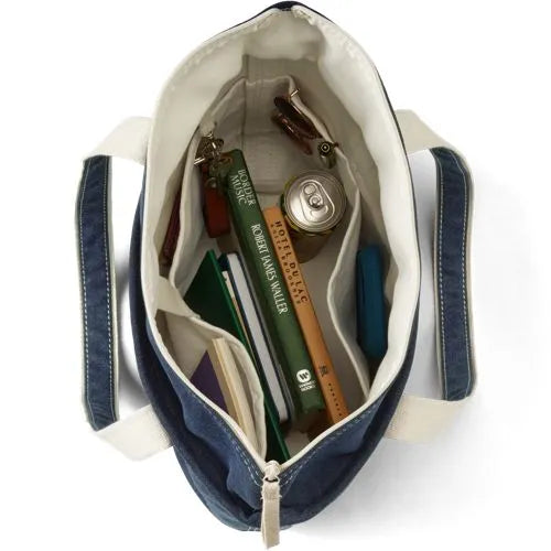 Medium Denim Open Top Tote Bag