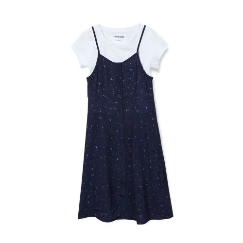 Girls Slip Dress with Short Sleeve Tee