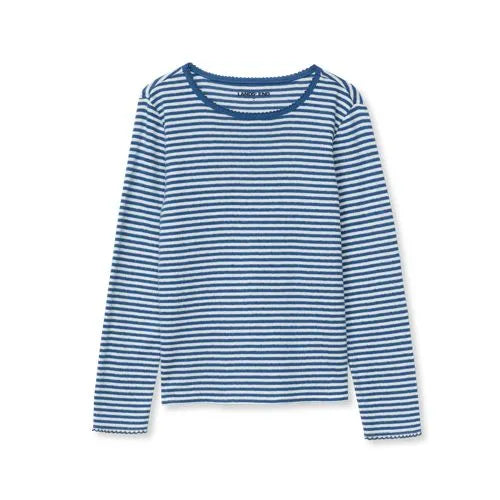Girls Long Sleeve Pointelle Knit Shirt
