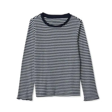 Girls Long Sleeve Pointelle Knit Shirt