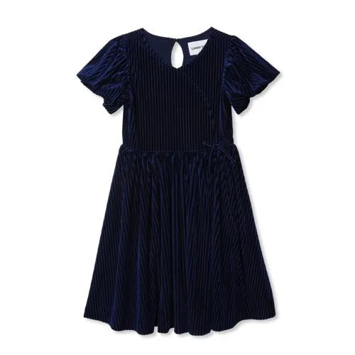 Girls Bubble Short Sleeve Velour Dress