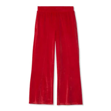 Girls Wide Leg Velour Pants