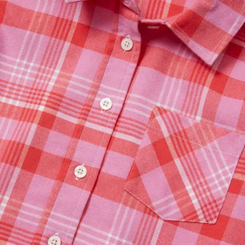 Girls Long Sleeve Cropped Flannel Shirt